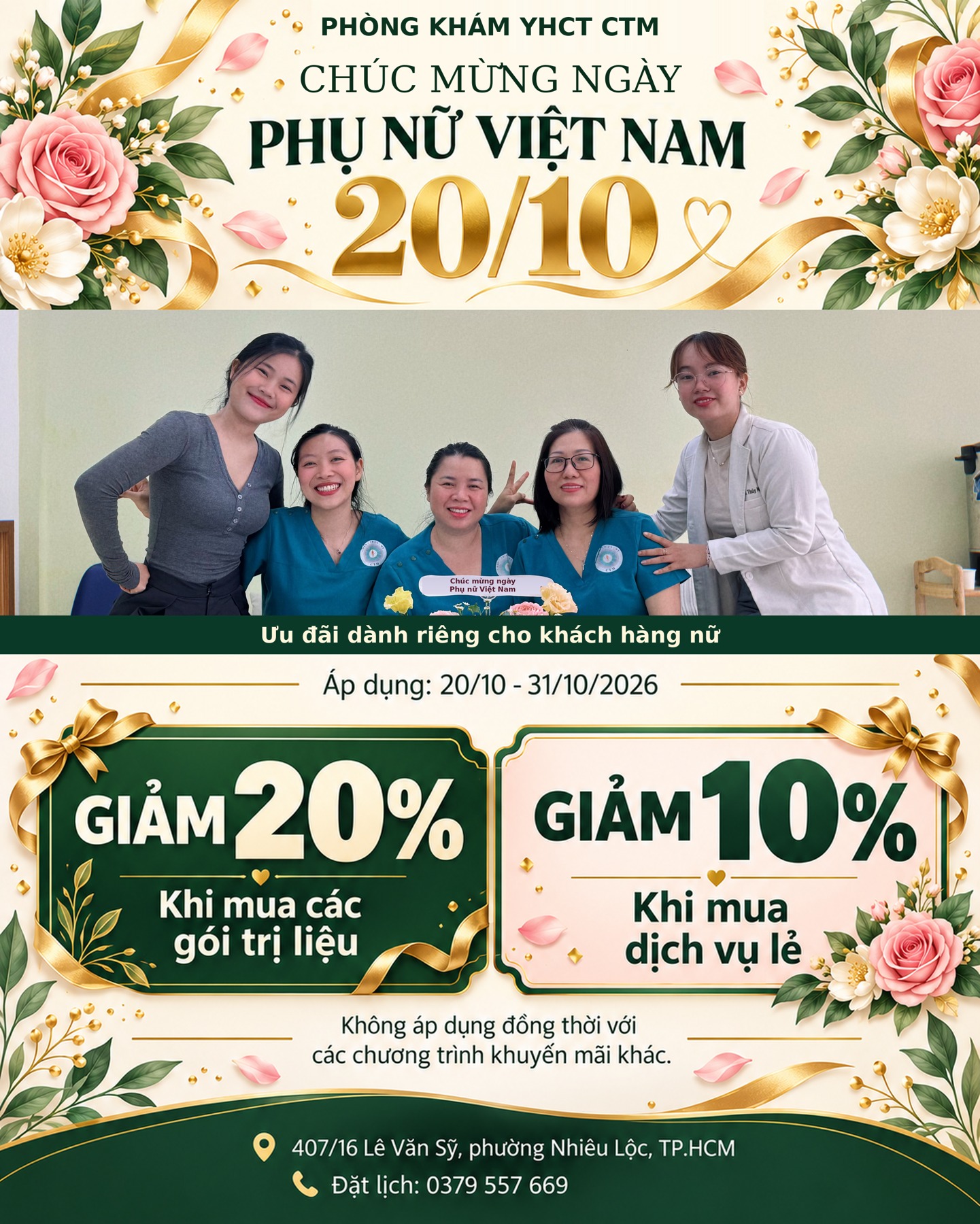 Banner chúc mừng ngày Phụ nữ Việt Nam 20/10 tại CTM