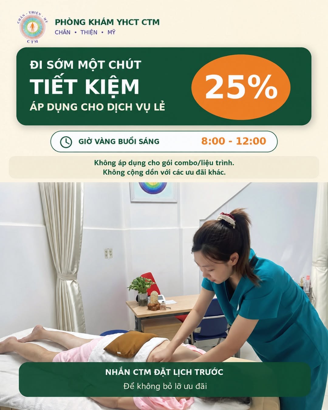 Banner ưu đãi Giờ vàng CTM: giảm 25% cho dịch vụ lẻ
